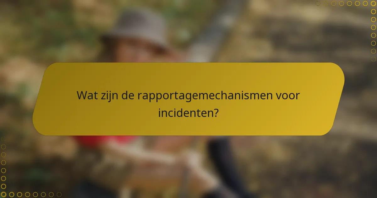 Wat zijn de rapportagemechanismen voor incidenten?