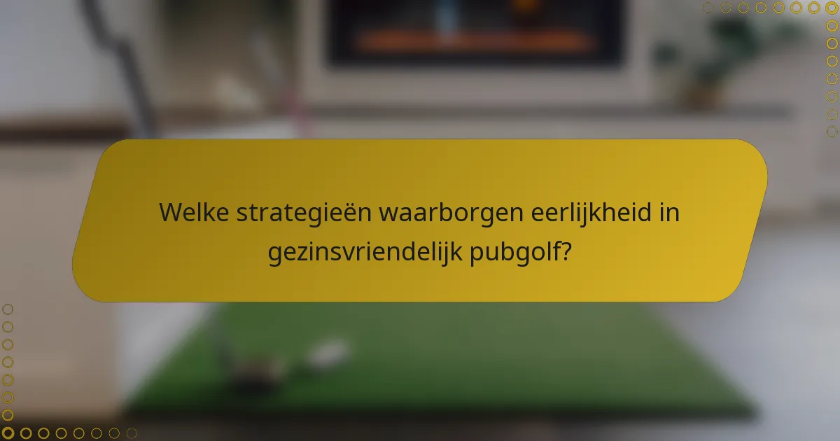 Welke strategieën waarborgen eerlijkheid in gezinsvriendelijk pubgolf?